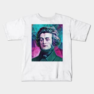 Adam Mickiewicz Abstract Portrait | Adam Mickiewicz Artwork 4 Kids T-Shirt